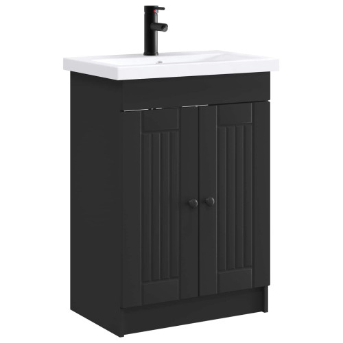 vidaXL Badrumsmöbelset Svart 78,5 x 37,5 x 81 cm Konstruerat trä