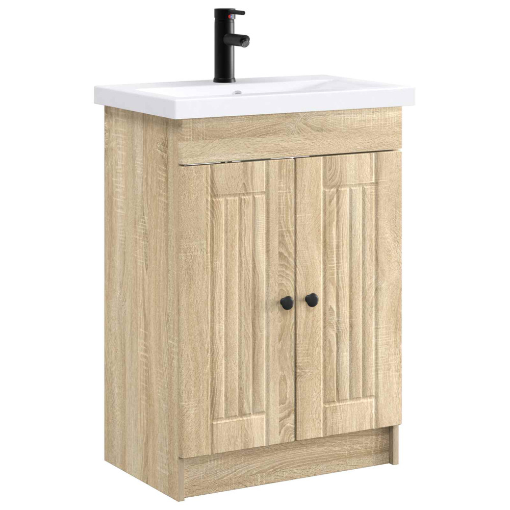 Produktbild för Badrumsmöbelset Sonoma-ek 78,5 x 37,5 x 81 cm Konstruerat trä