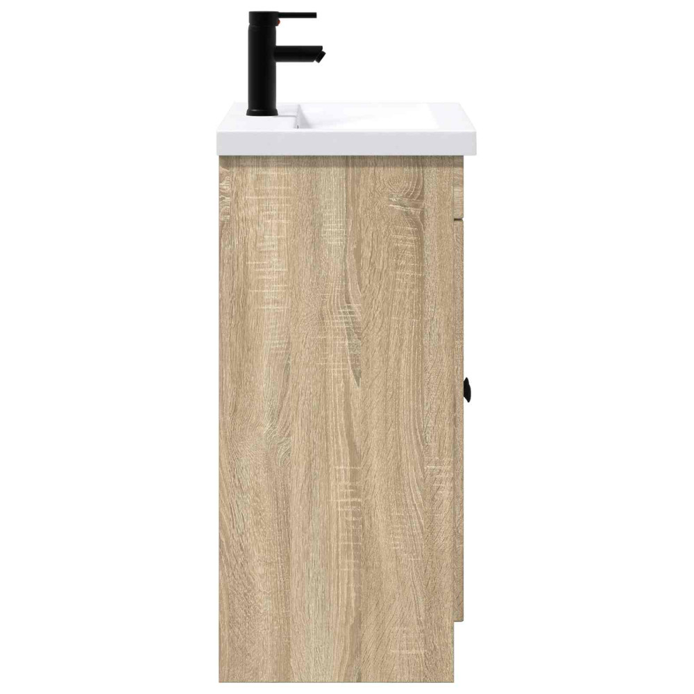 Produktbild för Badrumsmöbelset Sonoma-ek 78,5 x 37,5 x 81 cm Konstruerat trä