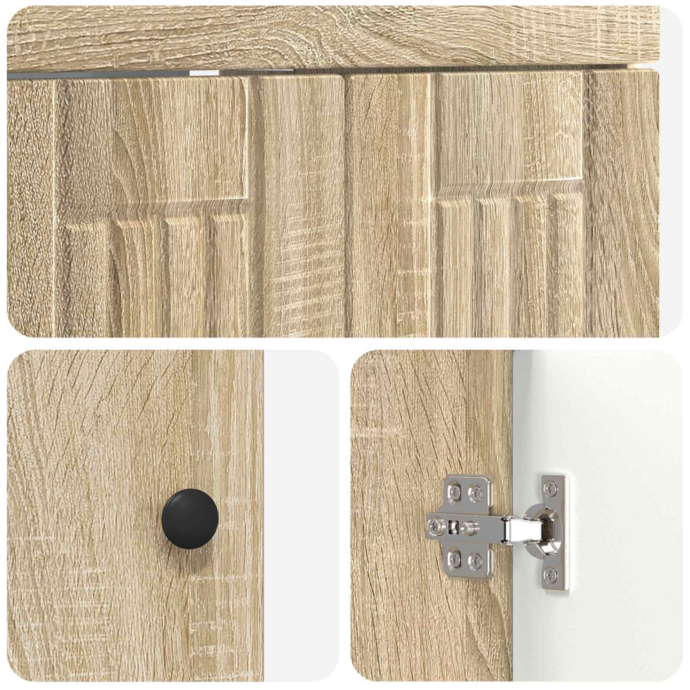 Produktbild för Badrumsmöbelset Sonoma-ek 78,5 x 37,5 x 81 cm Konstruerat trä