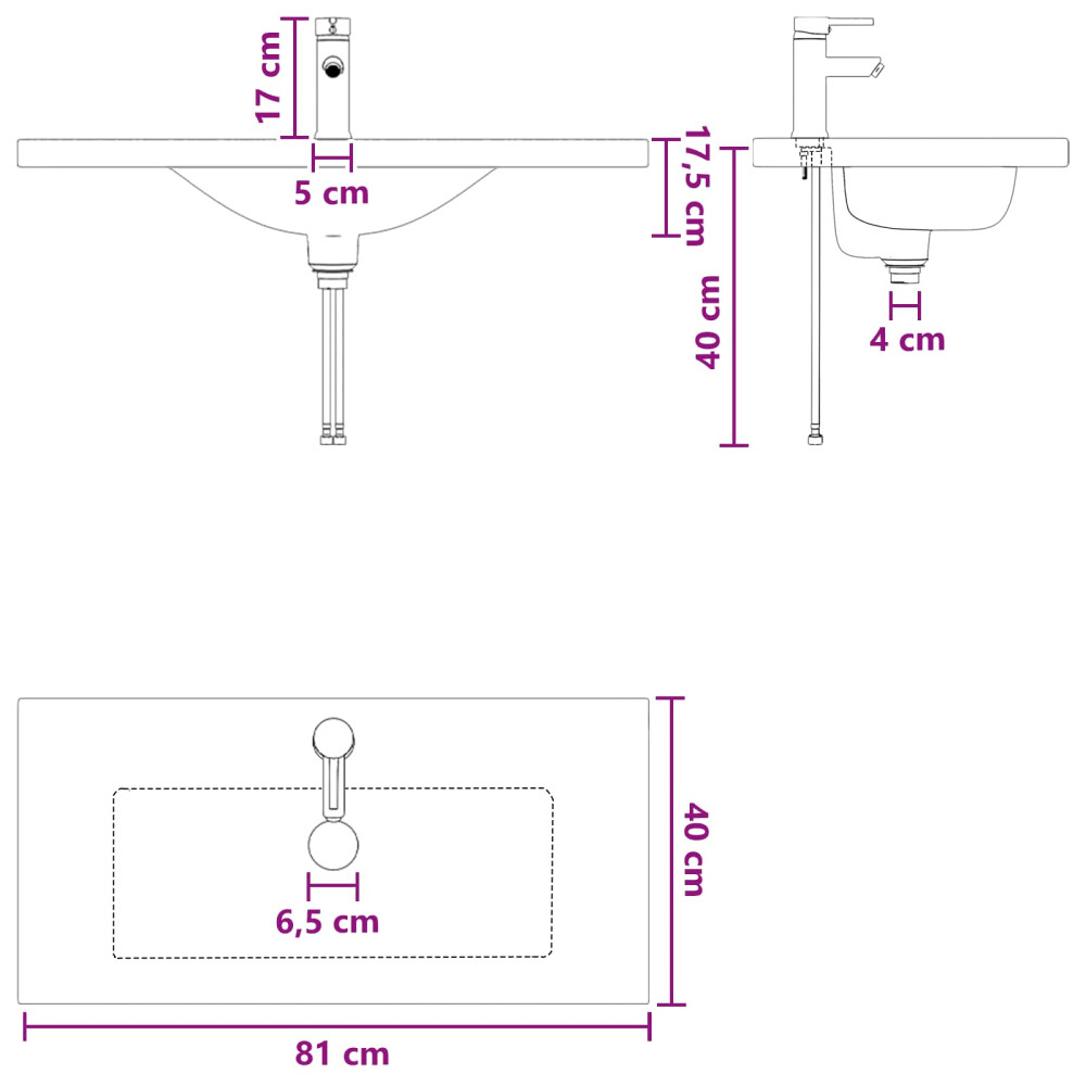 Produktbild för Badrumsmöbelset Betonggrå 78,5 x 37,5 x 81 cm Konstruerat trä