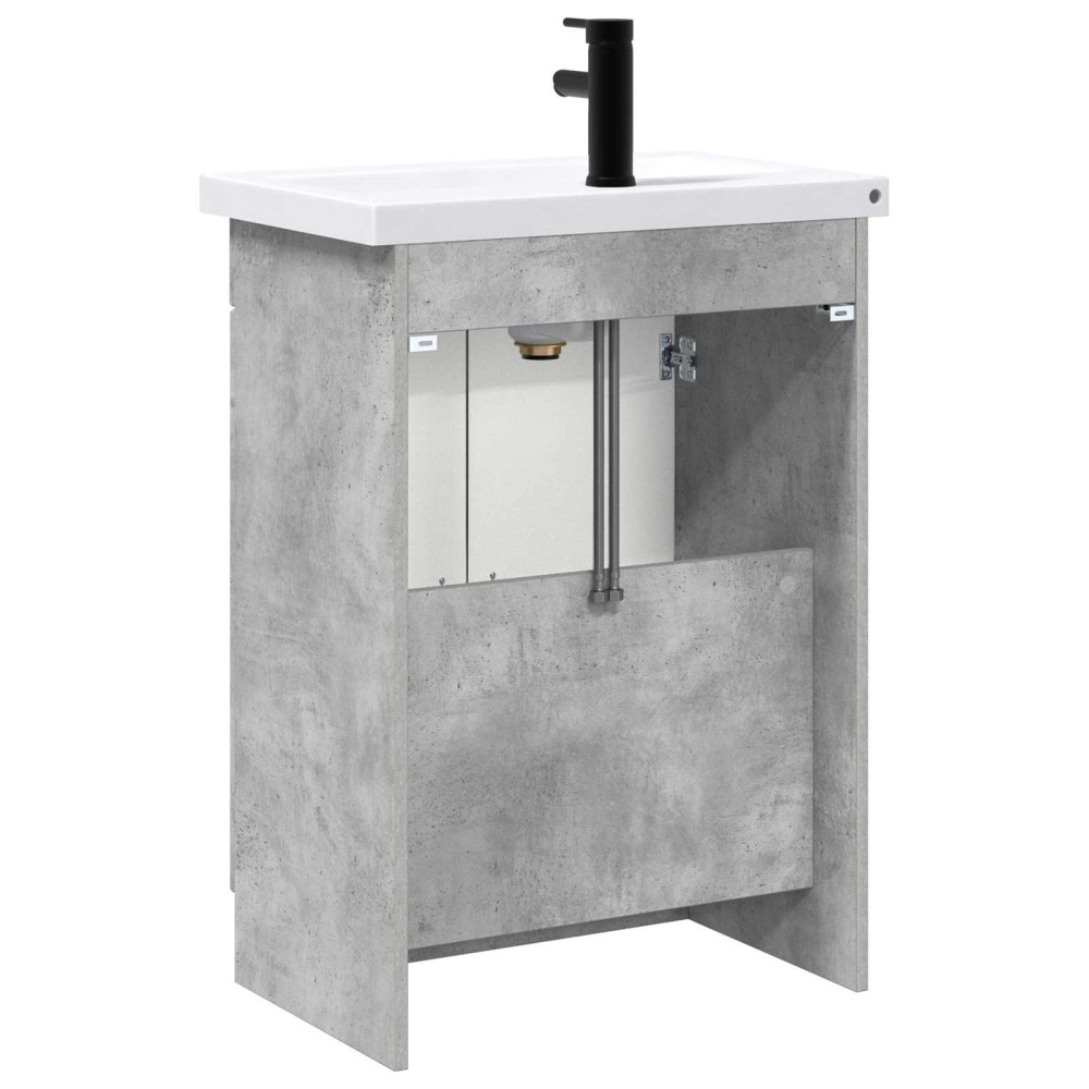 Produktbild för Badrumsmöbelset Betonggrå 78,5 x 37,5 x 81 cm Konstruerat trä