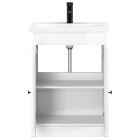 Produktbild för Badrumsmöbelset Vit högglans 78,5 x 37,5 x 81 cm