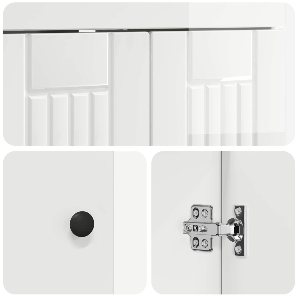 Produktbild för Badrumsmöbelset Vit högglans 78,5 x 37,5 x 81 cm