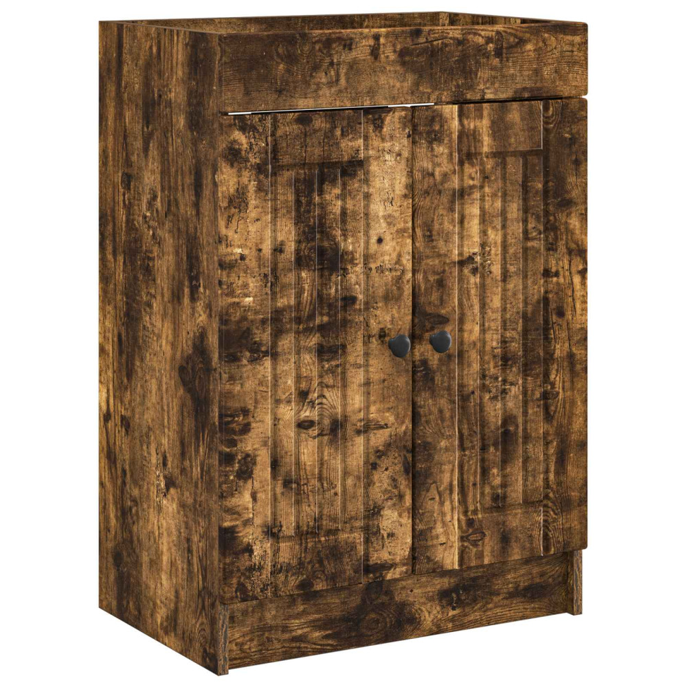 Produktbild för Badrumsmöbelset Rökt ek 78,5 x 37,5 x 81 cm Konstruerat trä