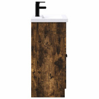 Produktbild för Badrumsmöbelset Rökt ek 78,5 x 37,5 x 81 cm Konstruerat trä