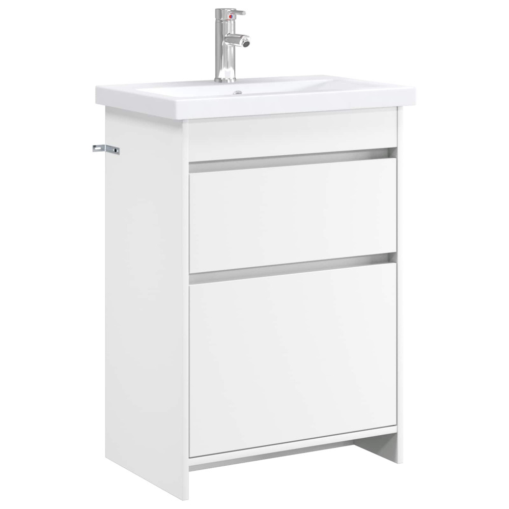 Produktbild för Badrumsmöbelset Vit 61 x 40 x 84,5 cm Konstruerat trä