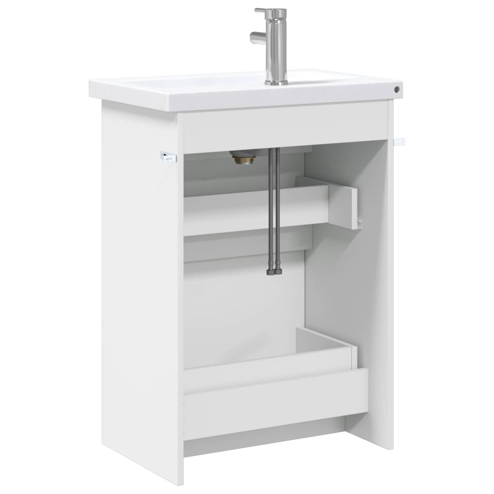 Produktbild för Badrumsmöbelset Vit 61 x 40 x 84,5 cm Konstruerat trä