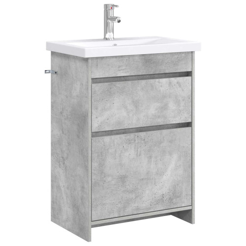 vidaXL Badrumsmöbelset Betonggrå 61 x 40 x 84,5 cm Konstruerat trä