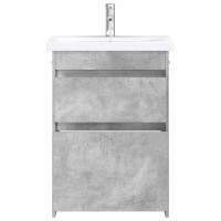 Produktbild för Badrumsmöbelset Betonggrå 61 x 40 x 84,5 cm Konstruerat trä