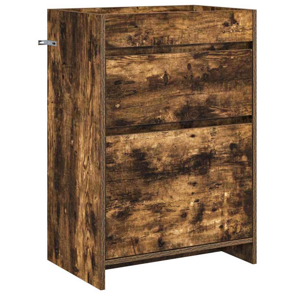 Produktbild för Badrumsmöbelset Rökt ek 61 x 40 x 84,5 cm Konstruerat trä