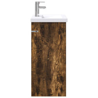 Produktbild för Badrumsmöbelset Rökt ek 61 x 40 x 84,5 cm Konstruerat trä