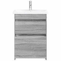 Produktbild för Badrumsmöbelset Grå Sonoma 61 x 40 x 84,5 cm Konstruerat trä