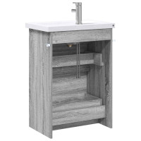 Produktbild för Badrumsmöbelset Grå Sonoma 61 x 40 x 84,5 cm Konstruerat trä