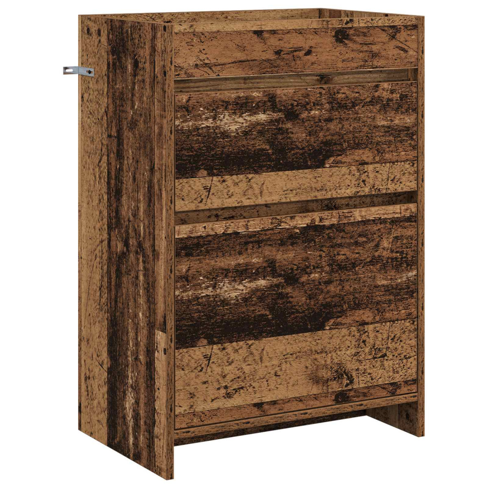 Produktbild för Badrumsmöbelset Gammalt trä 61 x 40 x 84,5 cm Konstruerat trä