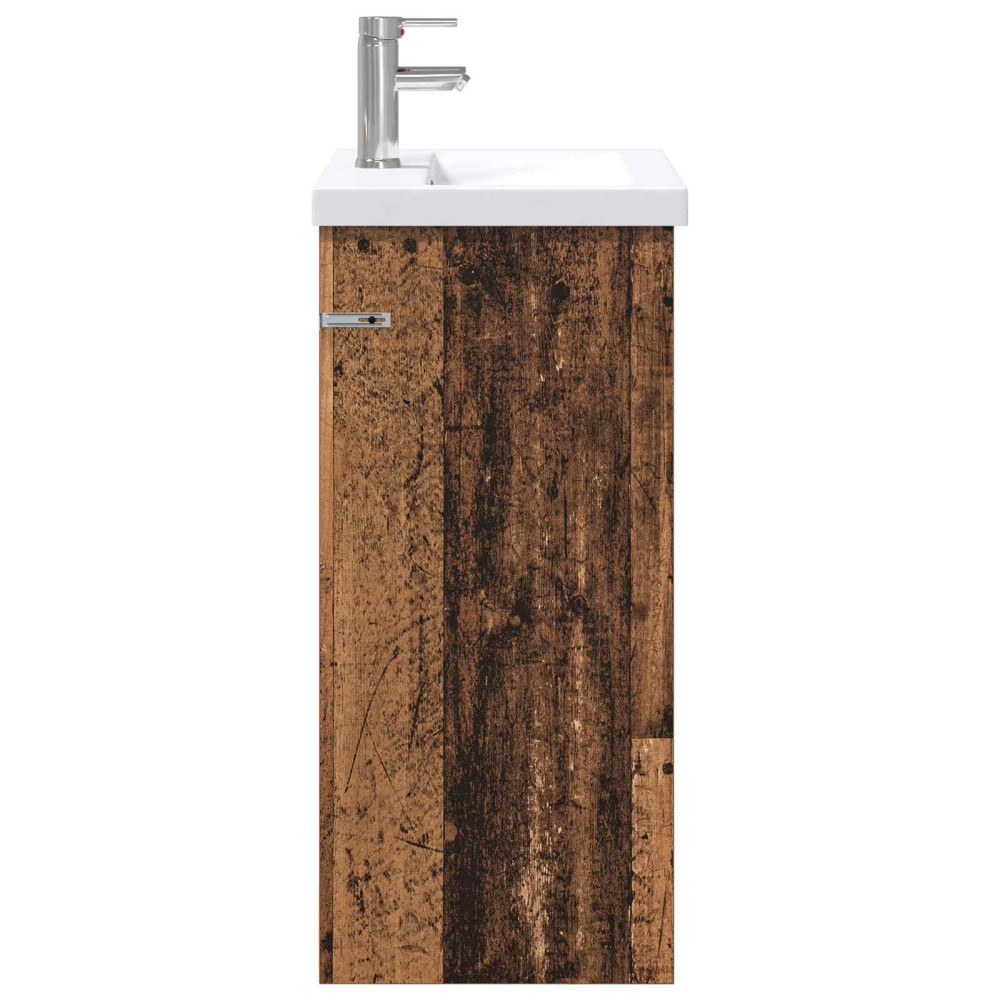 Produktbild för Badrumsmöbelset Gammalt trä 61 x 40 x 84,5 cm Konstruerat trä