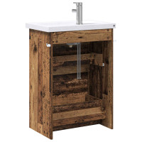 Produktbild för Badrumsmöbelset Gammalt trä 61 x 40 x 84,5 cm Konstruerat trä