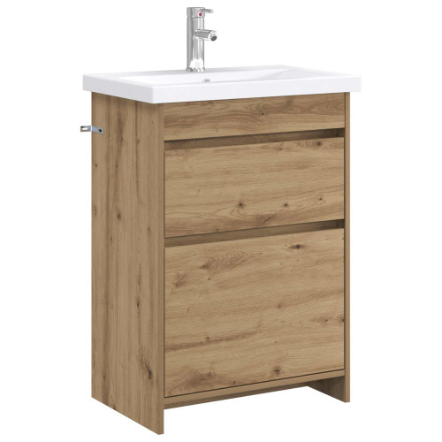 vidaXL Badrumsmöbelset Artisan-ek 61 x 40 x 84,5 cm Konstruerat trä
