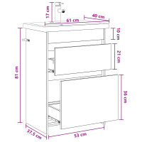 Produktbild för Badrumsmöbelset Artisan-ek 61 x 40 x 84,5 cm Konstruerat trä