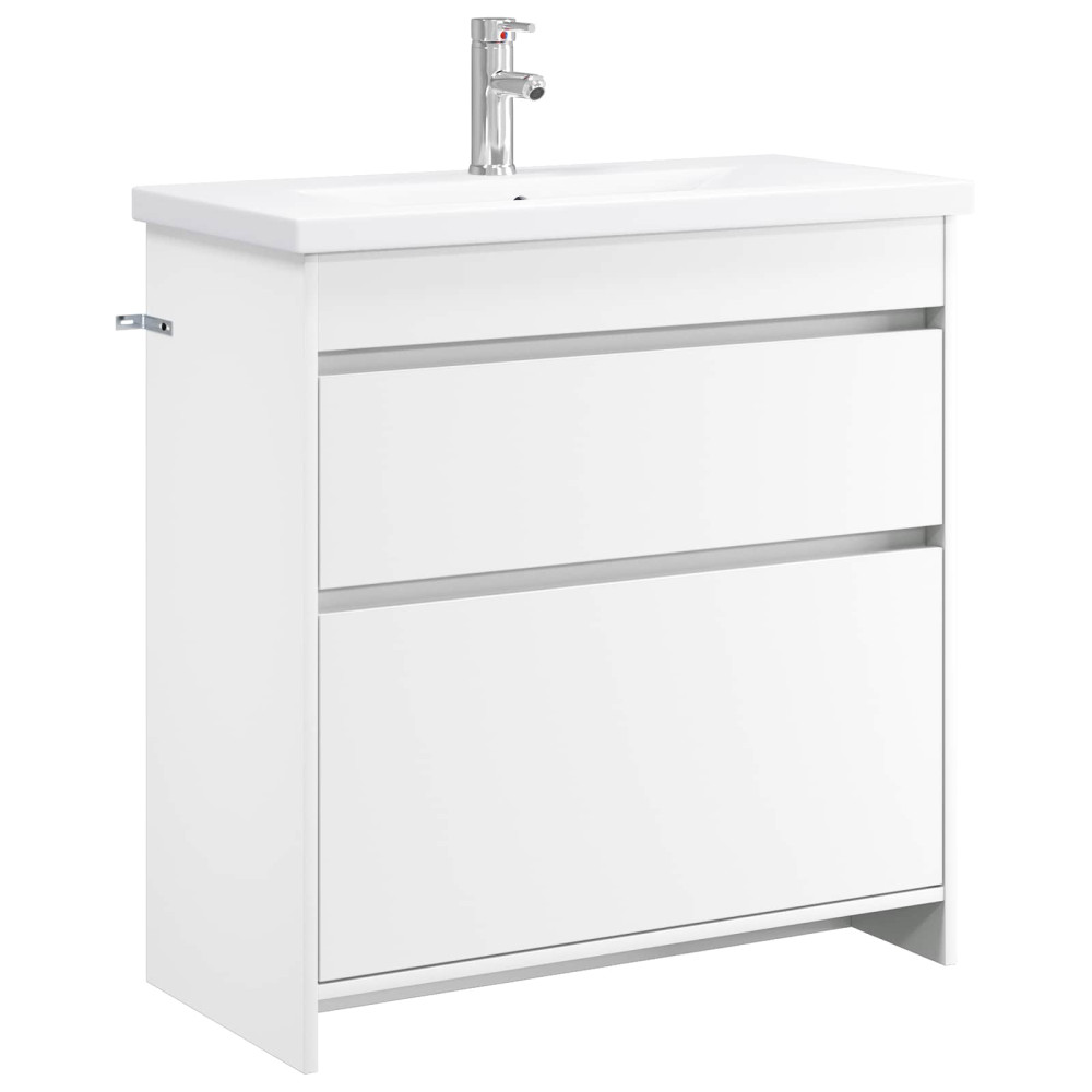 Produktbild för Badrumsmöbelset Vit 81 x 40 x 84,5 cm Konstruerat trä