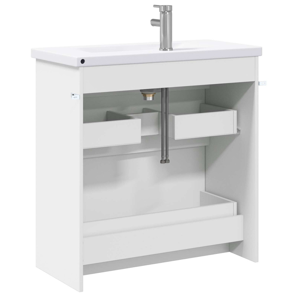 Produktbild för Badrumsmöbelset Vit 81 x 40 x 84,5 cm Konstruerat trä