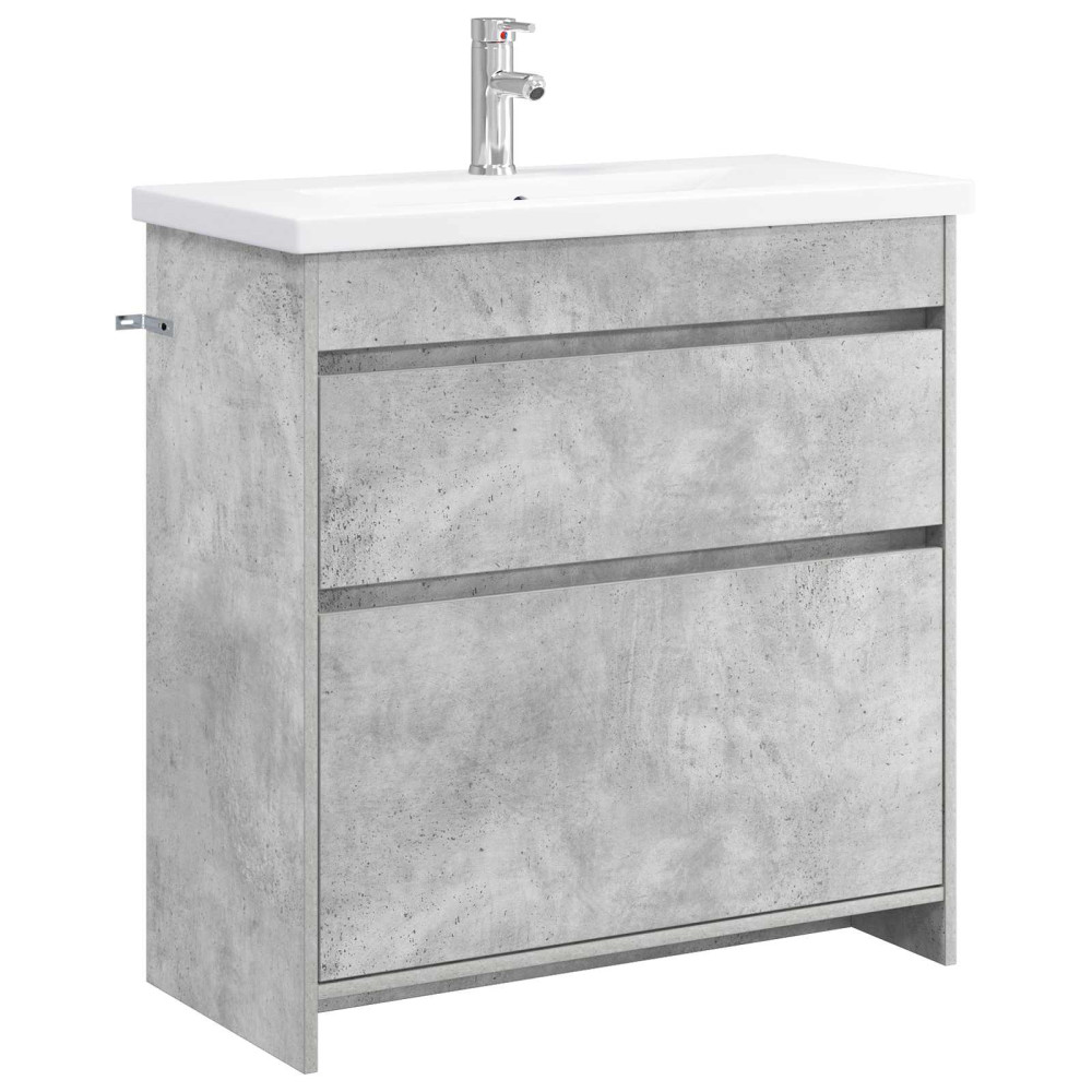 Produktbild för Badrumsmöbelset Betonggrå 81 x 40 x 84,5 cm Konstruerat trä