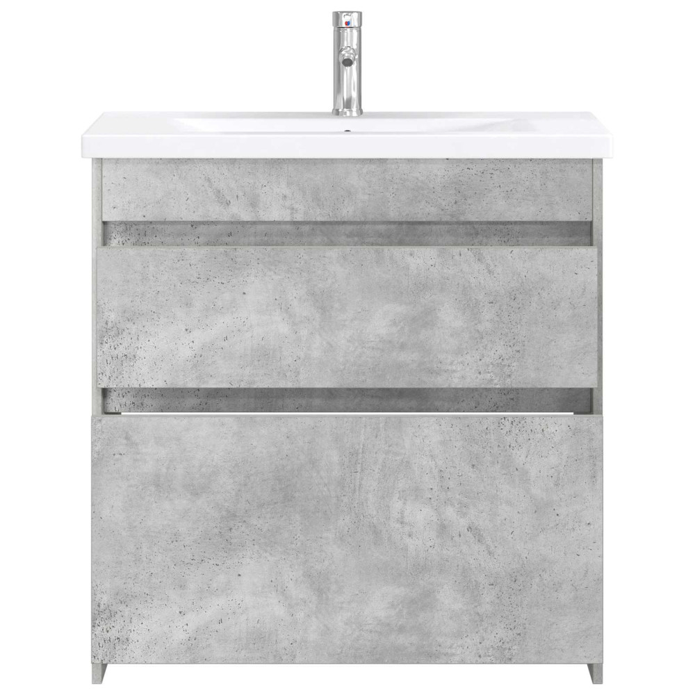 Produktbild för Badrumsmöbelset Betonggrå 81 x 40 x 84,5 cm Konstruerat trä