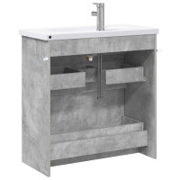 Produktbild för Badrumsmöbelset Betonggrå 81 x 40 x 84,5 cm Konstruerat trä