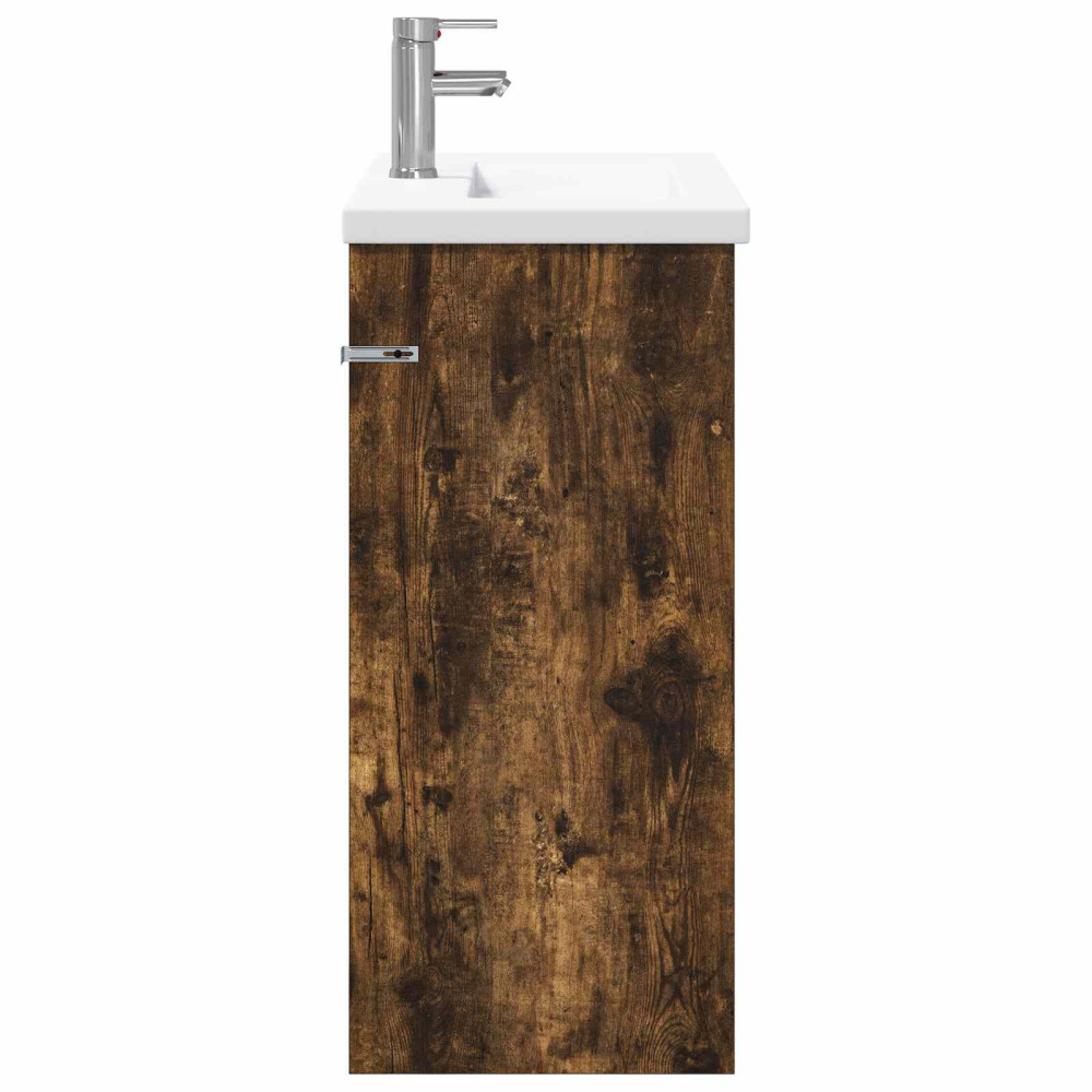 Produktbild för Badrumsmöbelset Rökt ek 81 x 40 x 84,5 cm Konstruerat trä