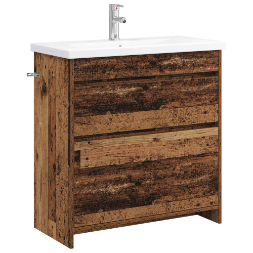vidaXL Badrumsmöbelset Gammalt trä 81 x 40 x 84,5 cm Konstruerat trä