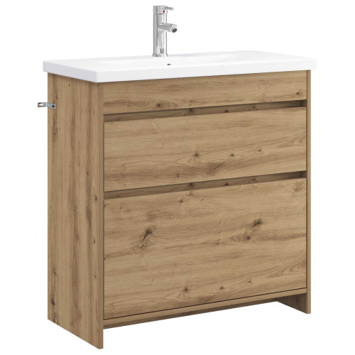 vidaXL Badrumsmöbelset Artisan-ek 81 x 40 x 84,5 cm Konstruerat trä
