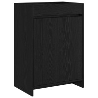 Produktbild för Badrumsmöbelset Svart ek 61 x 40 x 84,5 cm Konstruerat trä
