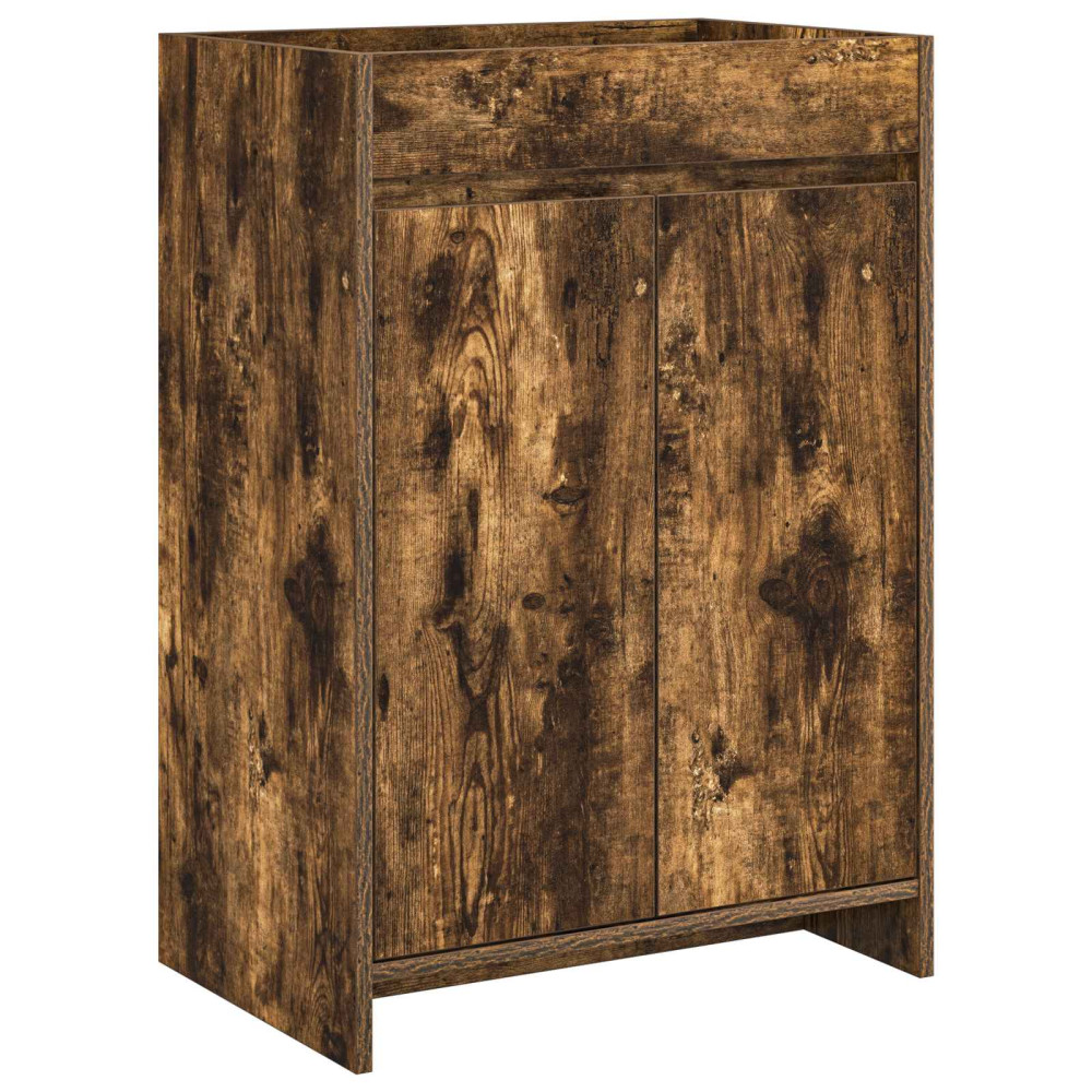 Produktbild för Badrumsmöbelset Rökt ek 61 x 40 x 84,5 cm Konstruerat trä