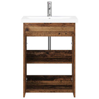 Produktbild för Badrumsmöbelset Gammalt trä 61 x 40 x 84,5 cm Konstruerat trä