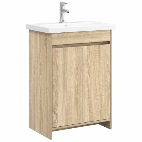 vidaXL Badrumsmöbelset Sonoma-ek 81 x 40 x 84,5 cm Konstruerat trä