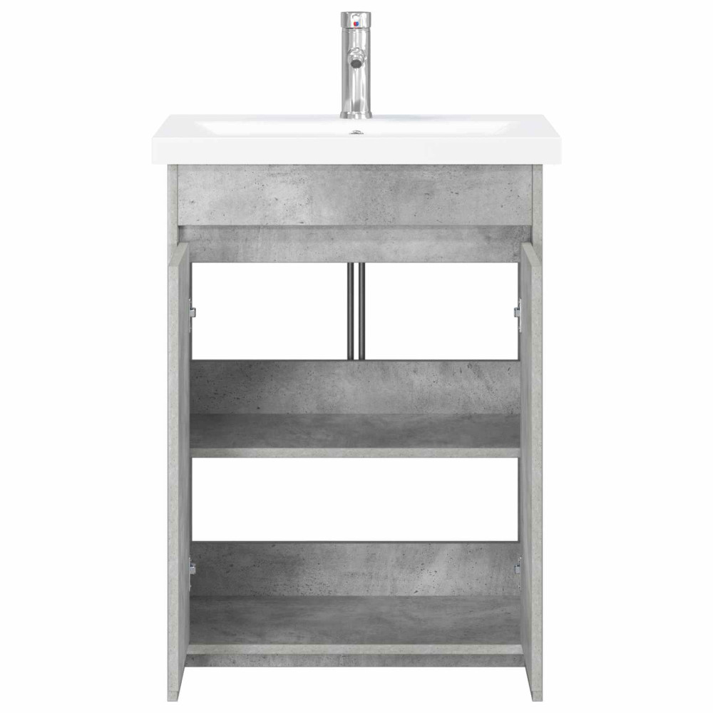 Produktbild för Badrumsmöbelset Betonggrå 81 x 40 x 84,5 cm Konstruerat trä