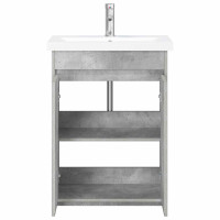 Produktbild för Badrumsmöbelset Betonggrå 81 x 40 x 84,5 cm Konstruerat trä