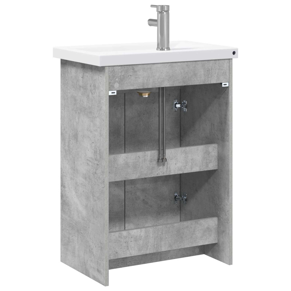 Produktbild för Badrumsmöbelset Betonggrå 81 x 40 x 84,5 cm Konstruerat trä