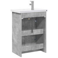 Produktbild för Badrumsmöbelset Betonggrå 81 x 40 x 84,5 cm Konstruerat trä