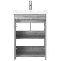 Produktbild för Badrumsmöbelset Grå Sonoma 81 x 40 x 84,5 cm Konstruerat trä