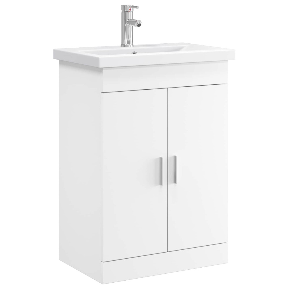 Produktbild för Badrumsmöbelset Vit 61 x 40 x 84,5 cm Konstruerat trä