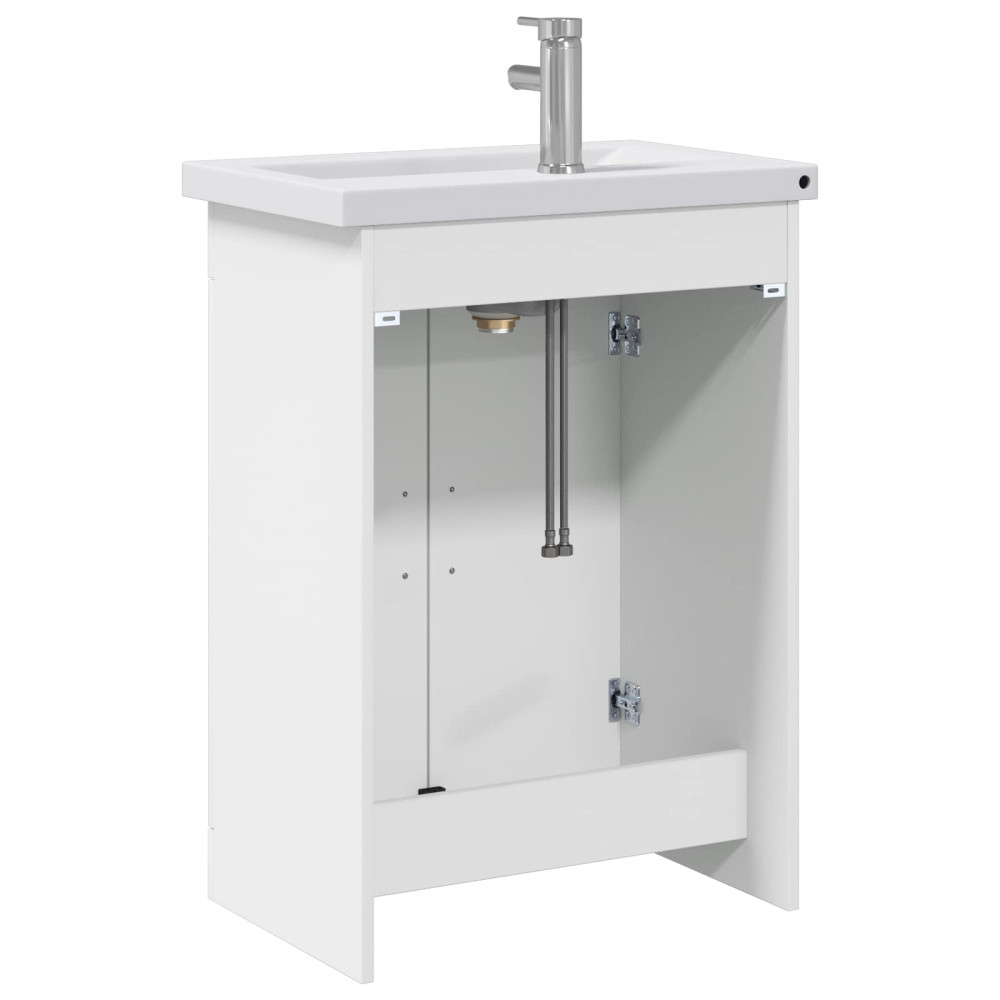 Produktbild för Badrumsmöbelset Vit 61 x 40 x 84,5 cm Konstruerat trä