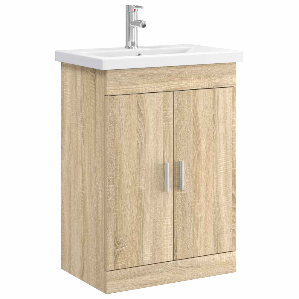 Produktbild för Badrumsmöbelset Sonoma-ek 61 x 40 x 84,5 cm Konstruerat trä