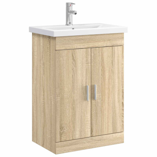 vidaXL Badrumsmöbelset Sonoma-ek 61 x 40 x 84,5 cm Konstruerat trä