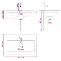 Produktbild för Badrumsmöbelset Sonoma-ek 61 x 40 x 84,5 cm Konstruerat trä
