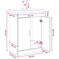Produktbild för Badrumsmöbelset Sonoma-ek 61 x 40 x 84,5 cm Konstruerat trä