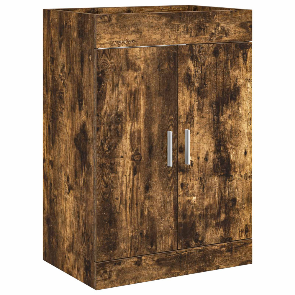 Produktbild för Badrumsmöbelset Rökt ek 61 x 40 x 84,5 cm Konstruerat trä