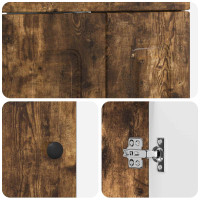 Produktbild för Badrumsmöbelset Rökt ek 61 x 40 x 84,5 cm Konstruerat trä