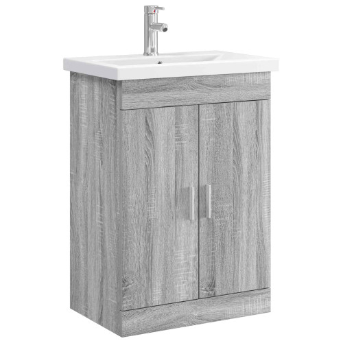 vidaXL Badrumsmöbelset Grå Sonoma 61 x 40 x 84,5 cm Konstruerat trä