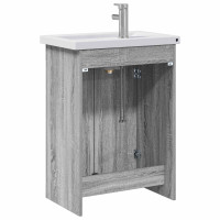 Produktbild för Badrumsmöbelset Grå Sonoma 61 x 40 x 84,5 cm Konstruerat trä